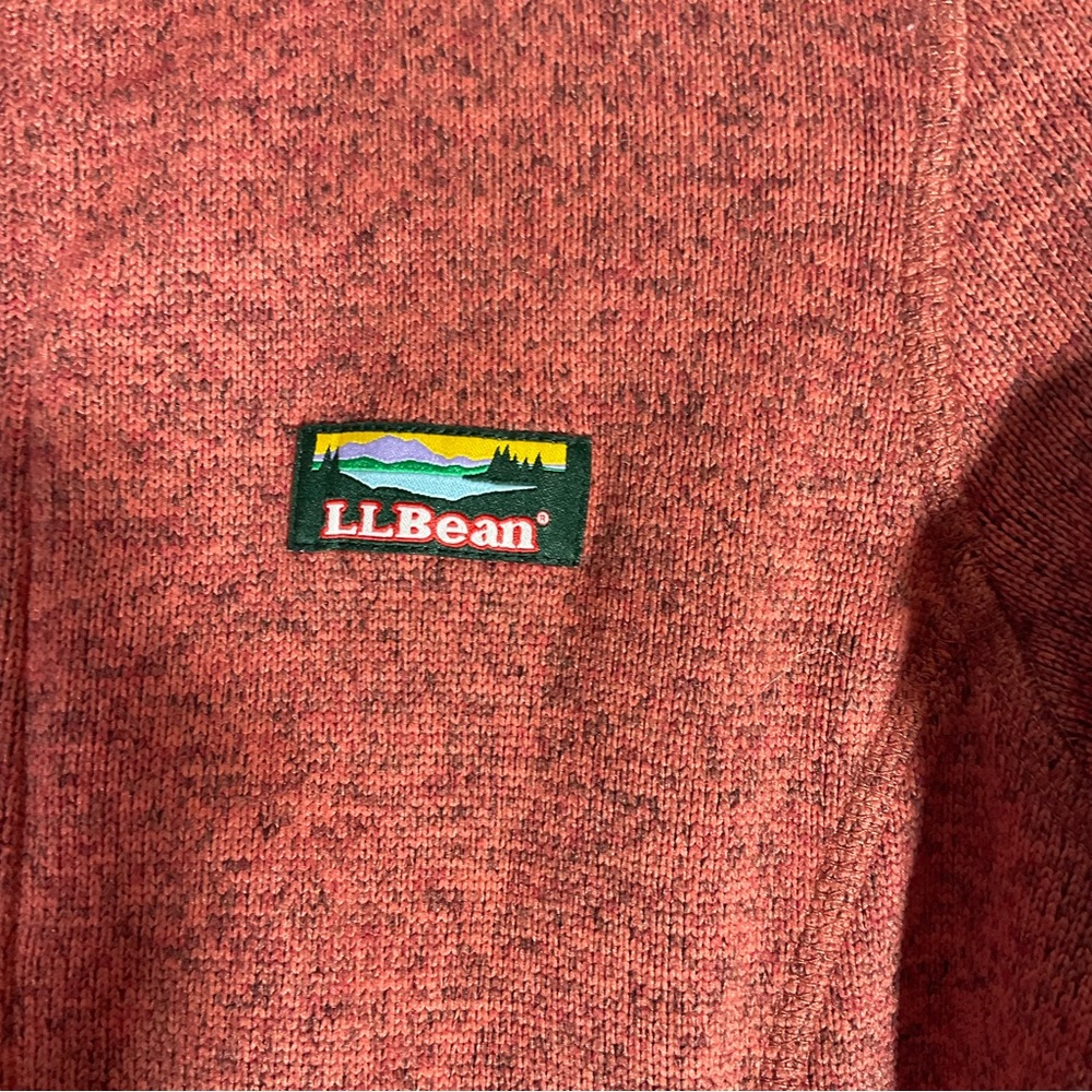 LL Bean Sweater Fleece Full-Zip Long Sleeve Front Pockets Chest Logo Jacket XS - Picture 6 of 15